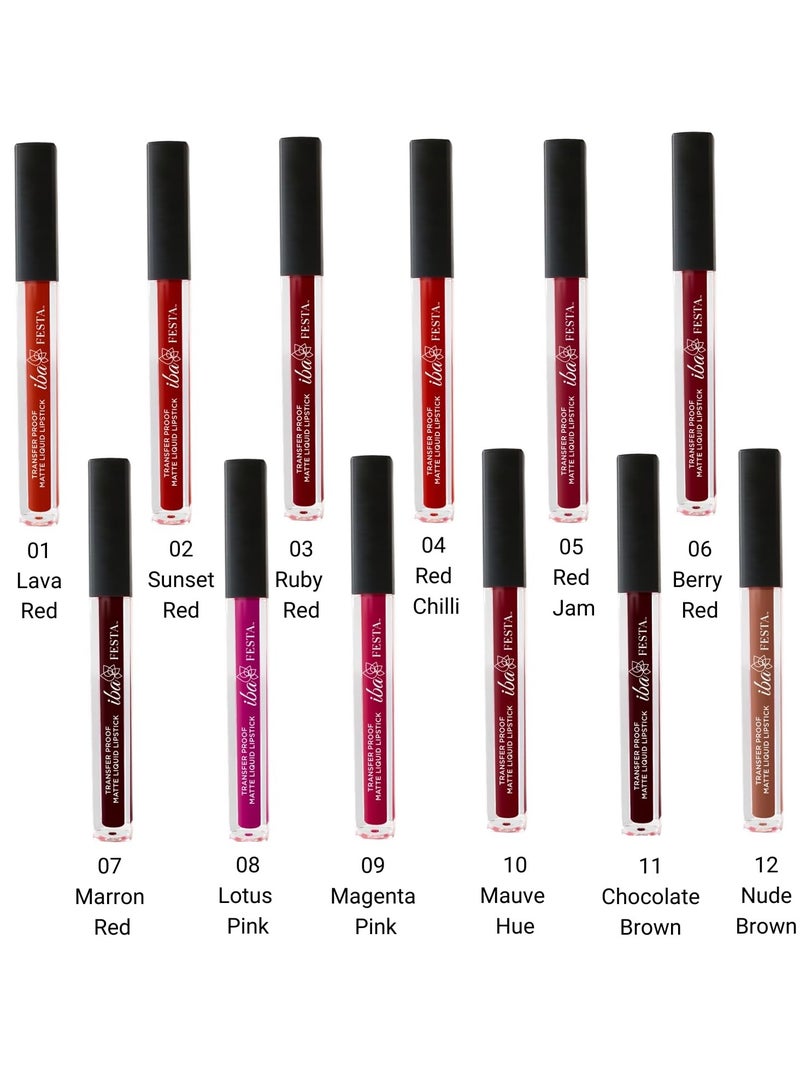 Iba Festa Transfer-Proof Matte Liquid Lipstick Shade 09 Magenta Pink 5ml - Image 2