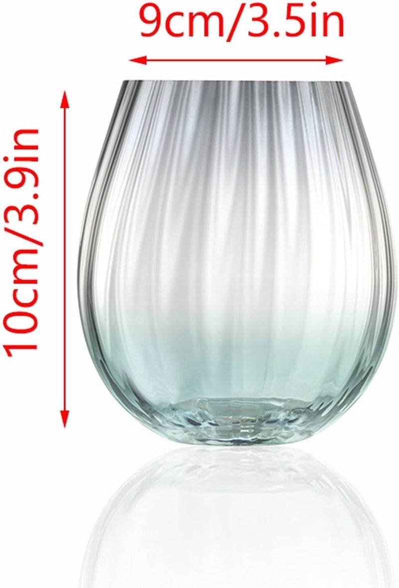 LSA مجموعة كوب زجاجي مضلع LSA Dusk Balloon حجم 425 مل - وردي ورمادي، صنع في بولندا، طقم من 2 - Image 2