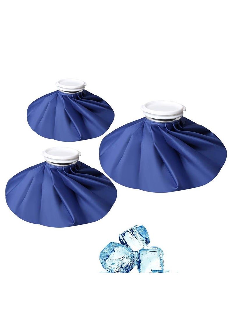 Chabeia 3-Pack Reusable Ice Bags – Hot and Cold Therapy for Injuries, First Aid Ice Packs for Sports Relief, Deep Blue (11”, 9”, 6”) - Image 1