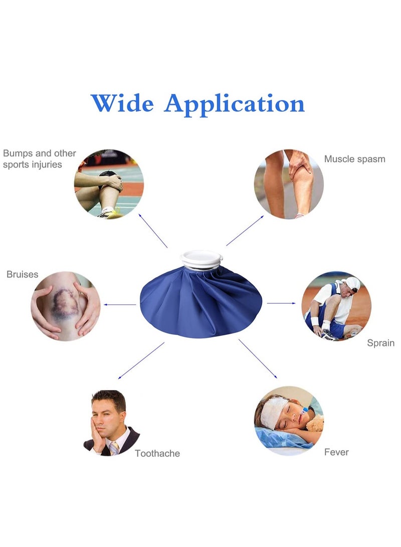 Chabeia 3-Pack Reusable Ice Bags – Hot and Cold Therapy for Injuries, First Aid Ice Packs for Sports Relief, Deep Blue (11”, 9”, 6”) - Image 5