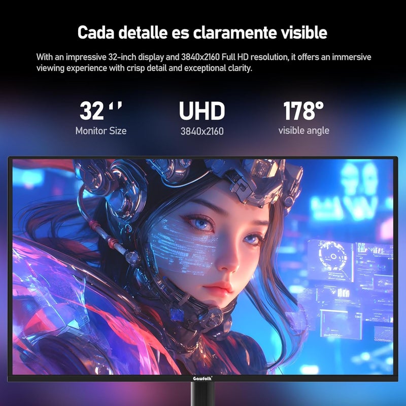 Gawfolk شاشة Gawfolk 24.5 بوصة FHD 120 هرتز منحنية 3000R 98% sRGB خالية من الوميض مناسبة للمنزل والمكتب والمراقبة مع مكبر صوت مدمج - Image 2