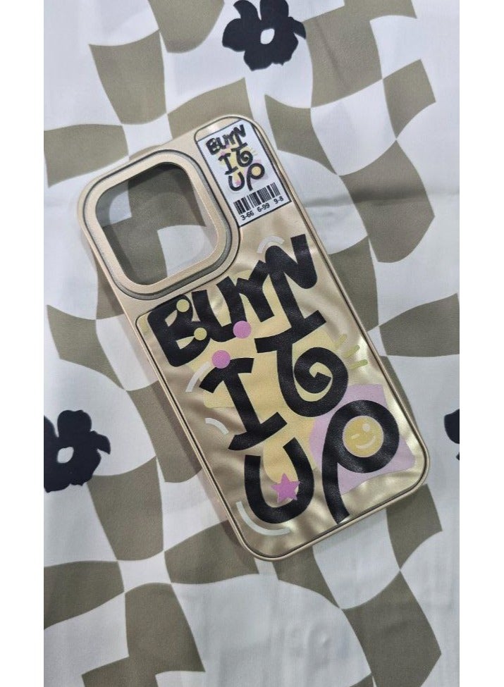 CATANES Letter Phone Case Cover for Apple iPhone 15 Pro Gold