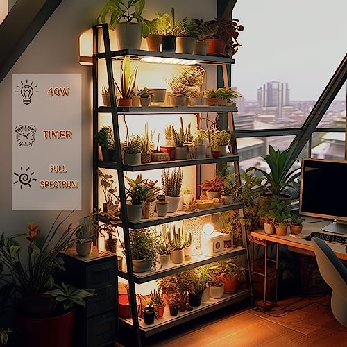 Rocoking Grow Light,40W Ultra-Thin Panel Grow Lights for Indoor Plants,316LEDs Full Spectrum Grow Lights for Under Cabinet Plant, Grow Lamp with 3/9/12H Timer,10 Dimmable Levels for Plants Growing (4pcs) - Image 2