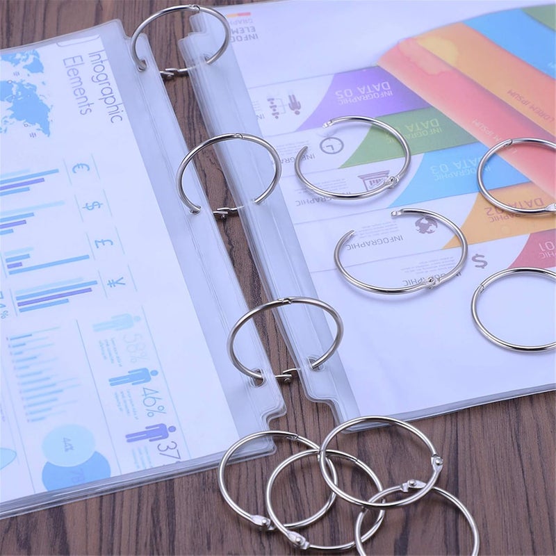 Antner 2 Inch (36 Pack) Loose Leaf Book Binder Rings, Nickel Plated Metal O Rings Keychain Key Ring, Silver Photo Album Flash Cards Index Cards Notebook Ring for School Home Office - Image 4