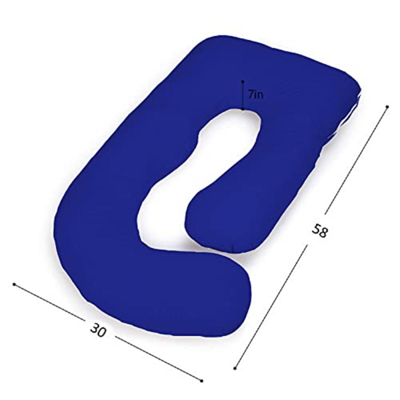 GET IT Maternity Pilow | Pregnancy Pillow | Premium J Shape | Back Pain | Leg pelivs Support | 6 Months Warranty - Royal Blue - Image 2