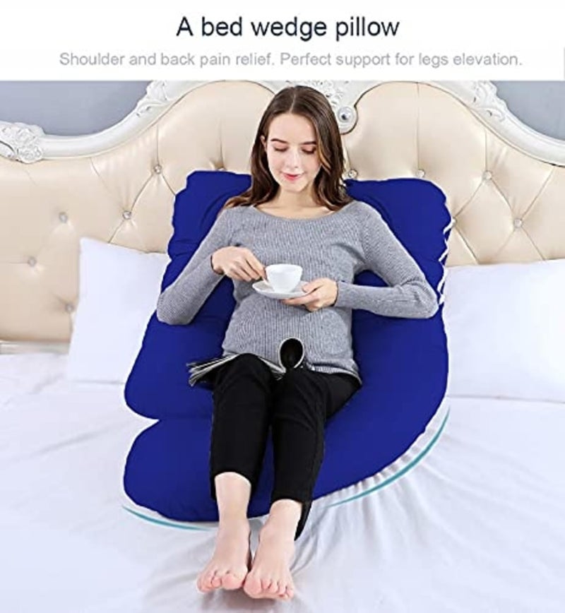 GET IT Maternity Pilow | Pregnancy Pillow | Premium J Shape | Back Pain | Leg pelivs Support | 6 Months Warranty - Royal Blue - Image 5