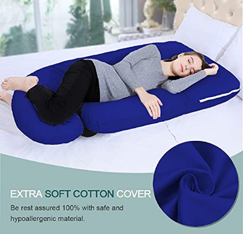 GET IT Maternity Pilow | Pregnancy Pillow | Premium J Shape | Back Pain | Leg pelivs Support | 6 Months Warranty - Royal Blue - Image 4