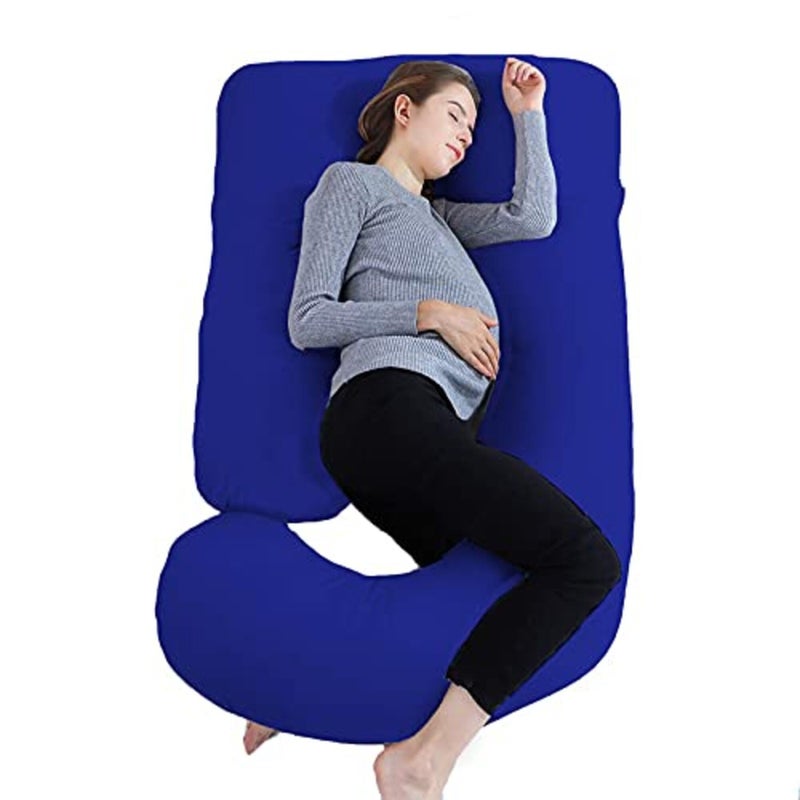 GET IT Maternity Pilow | Pregnancy Pillow | Premium J Shape | Back Pain | Leg pelivs Support | 6 Months Warranty - Royal Blue - Image 1