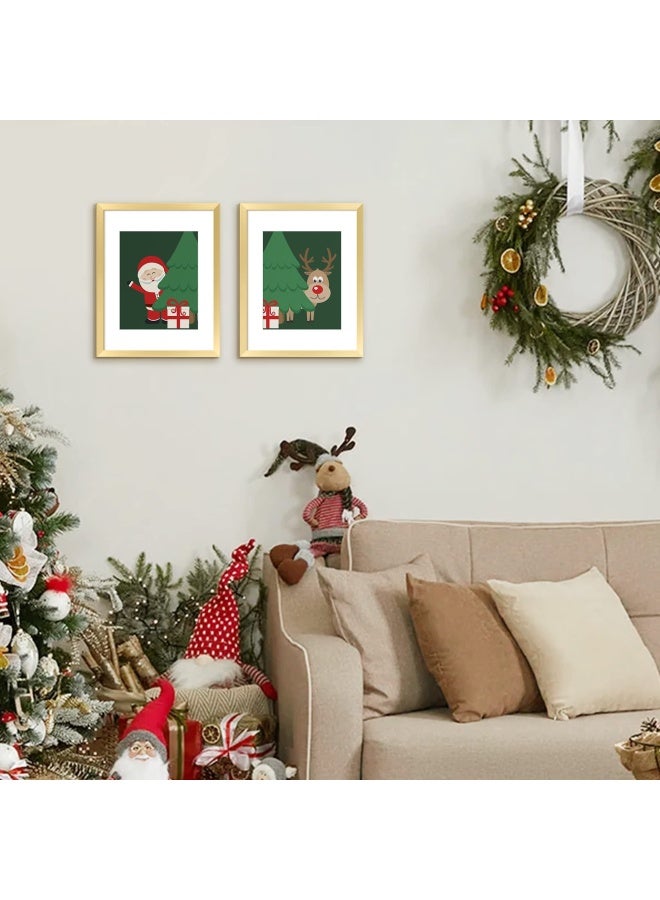 upsimples مجموعة إطارات صور upsimples 11x14 مجموعة من 5 إطارات عرض صور 8x10 مع مات أو 11x14 بدون مات إطارات صور جدارية ذهبية - Image 5