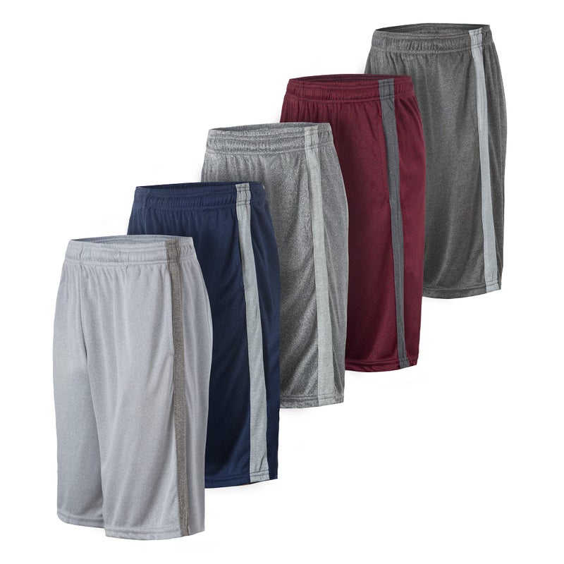 Essential Elements Athletic Shorts for Men - Men's Basketball Shorts - Sports Shorts for Workout, Gym, Running (5 Pack/Set E, 4X-Large) - Image 1