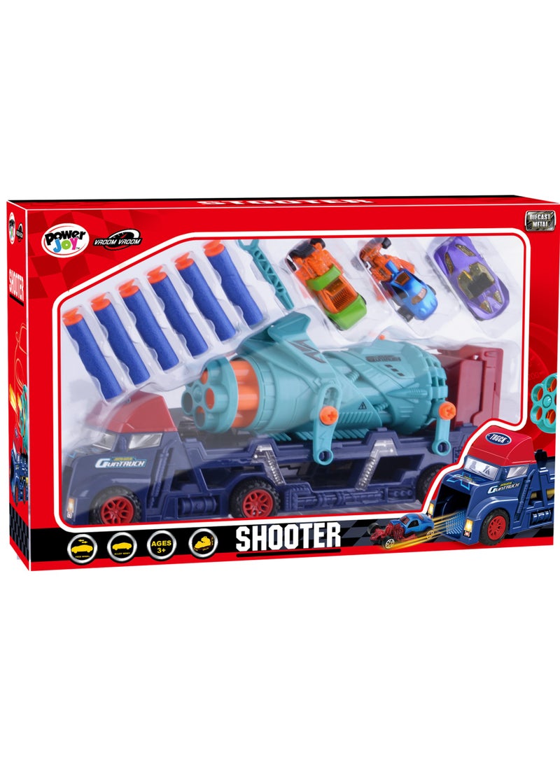 Power Joy Power Joy Vroom Vroom ToyMissile Launcher Truck and Die-cast Shooter 3 Pieces | Toy Vehicle | Gift for Kids  - Image 4