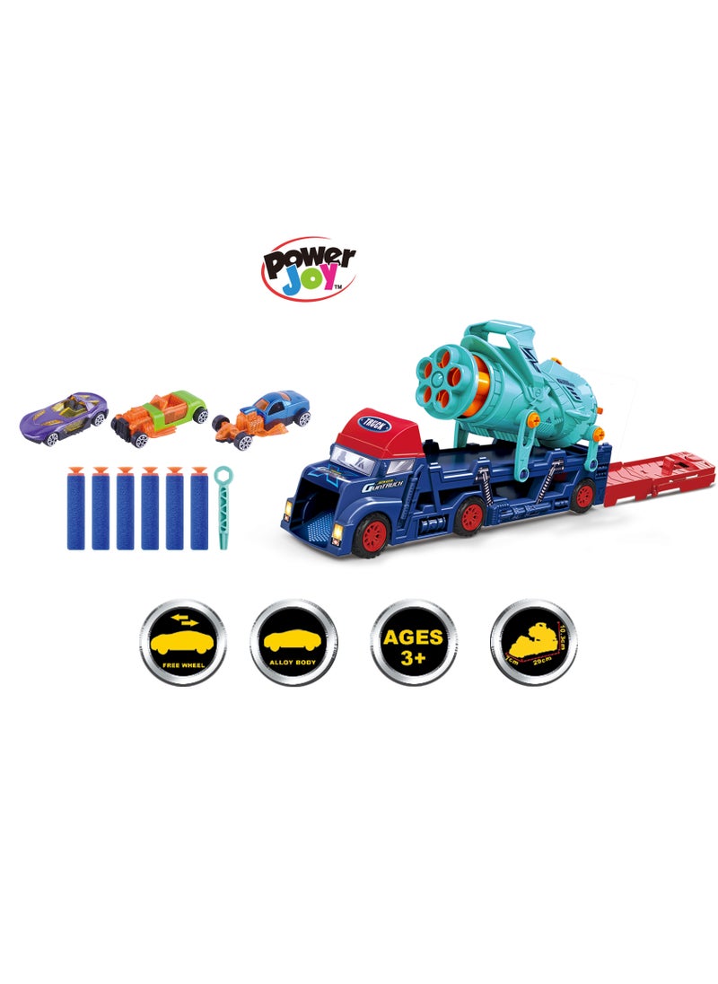 Power Joy Power Joy Vroom Vroom ToyMissile Launcher Truck and Die-cast Shooter 3 Pieces | Toy Vehicle | Gift for Kids  - Image 2