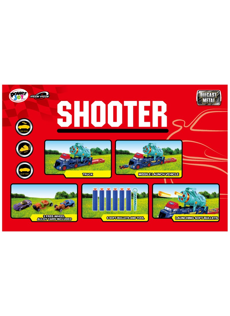 Power Joy Power Joy Vroom Vroom ToyMissile Launcher Truck and Die-cast Shooter 3 Pieces | Toy Vehicle | Gift for Kids  - Image 5