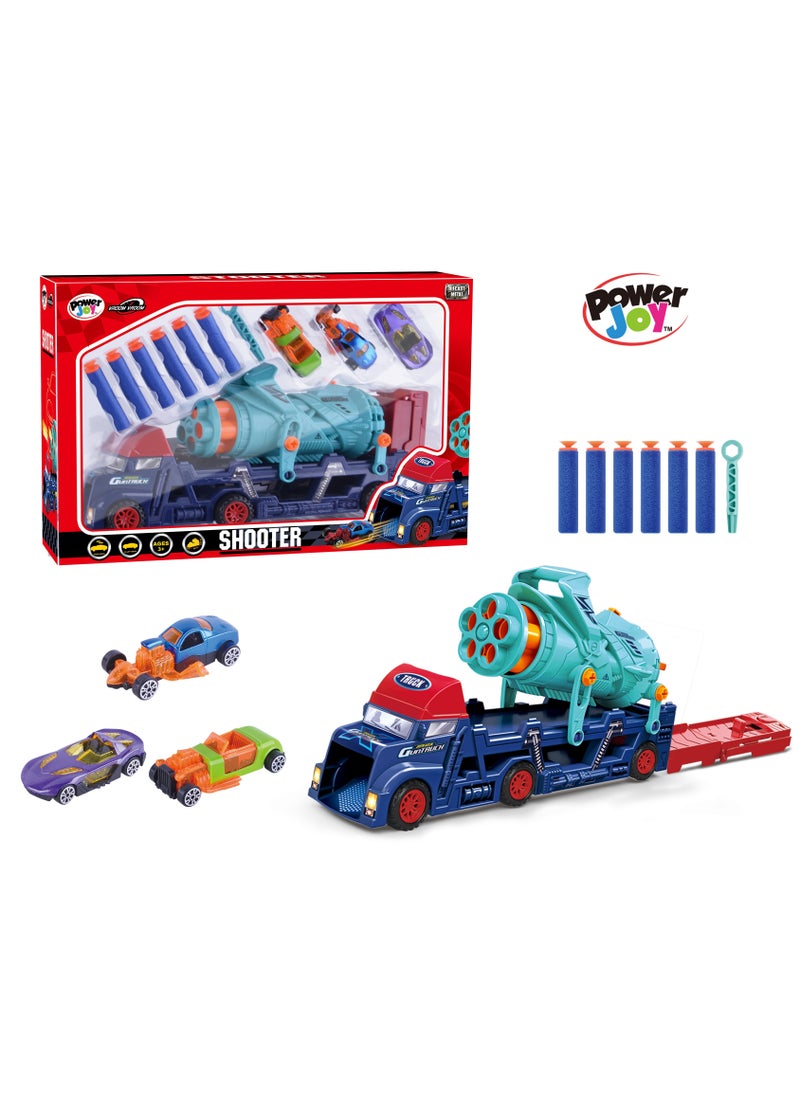 Power Joy Power Joy Vroom Vroom ToyMissile Launcher Truck and Die-cast Shooter 3 Pieces | Toy Vehicle | Gift for Kids  - Image 1