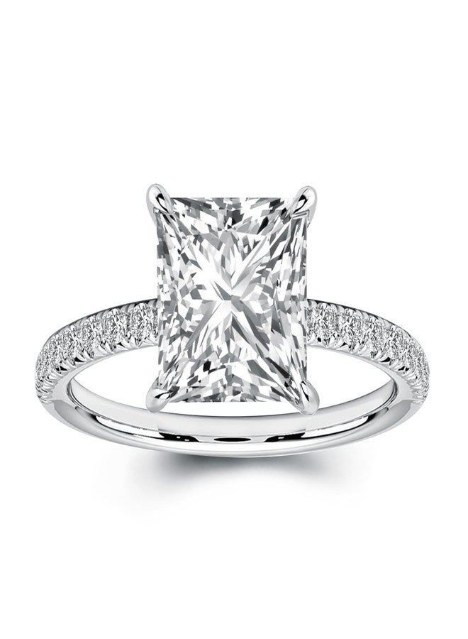 RODIFFY 2.0CT Elegant Princess Cut Engagement Ring, S925 Silver AAAAA Grade CZ Promise Ring for Women (Silver, 7.5) - Image 1