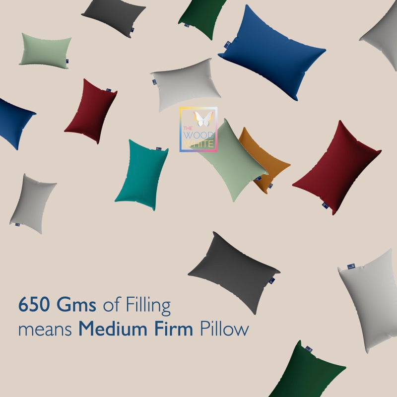 THE WOOD WHITE THE WOOD WHITE Microfiber Blue Soft Pillows Set of 2. 16 x 24 Inches  - Image 4