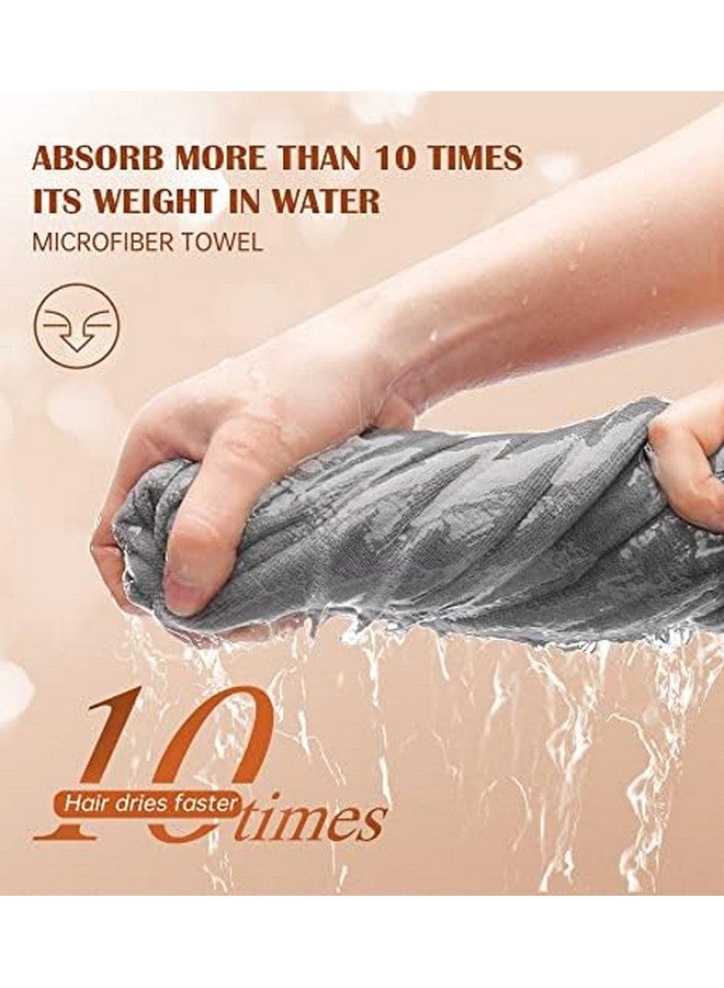 POPCHOSE POPCHOSE Microfiber Hair Towel Wrap, Fast Drying Hair Turban, Soft Ultra Absorbent, No Frizz Hair Wrap Towels for Women Wet Hair, Curly, Longer, Thicker Hair, Gifts Stocking Stuffers for Women - Image 2