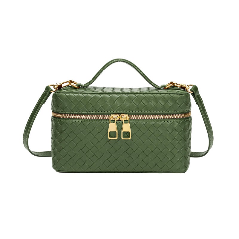 JYG Trendy Shoulder Bags for Women Mini L19 Square Box Satchel Bag Cute PU Leather Crossbody Purse with Adjustable Strap Green - Image 1