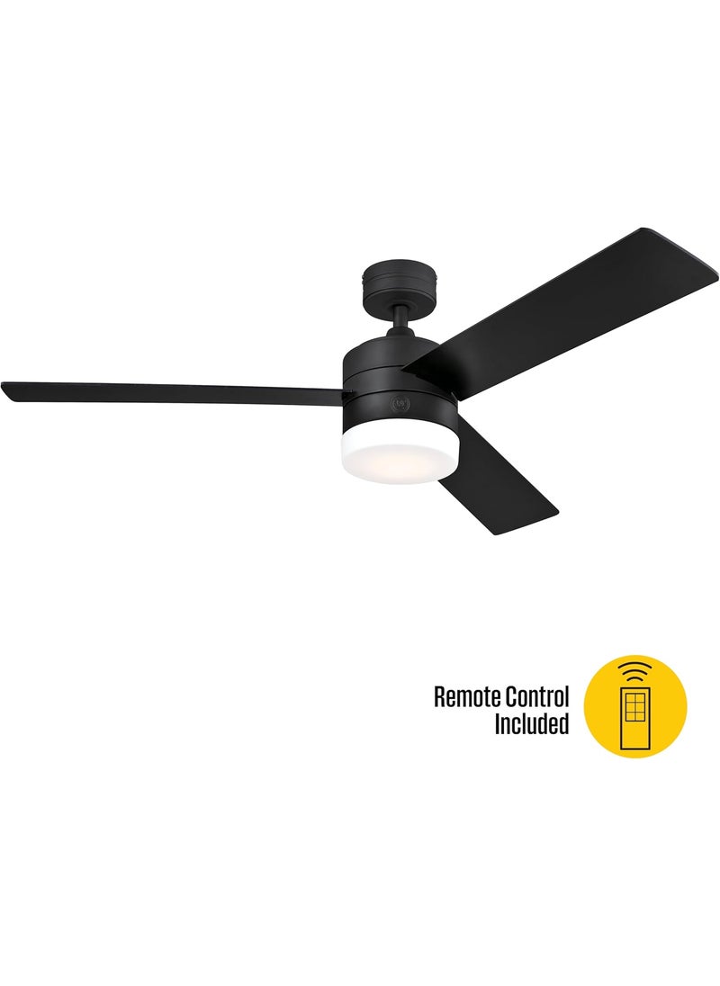Westinghouse Westinghouse 7205900 Alta Vista Modern LED Ceiling Fan with Light and Remote Control 52 Inch Matte Black Finish Opal Frosted Glass  - Image 3