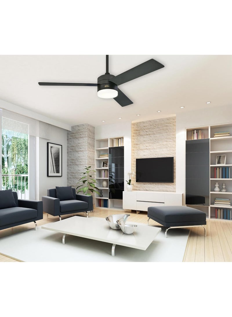 Westinghouse Westinghouse 7205900 Alta Vista Modern LED Ceiling Fan with Light and Remote Control 52 Inch Matte Black Finish Opal Frosted Glass  - Image 5