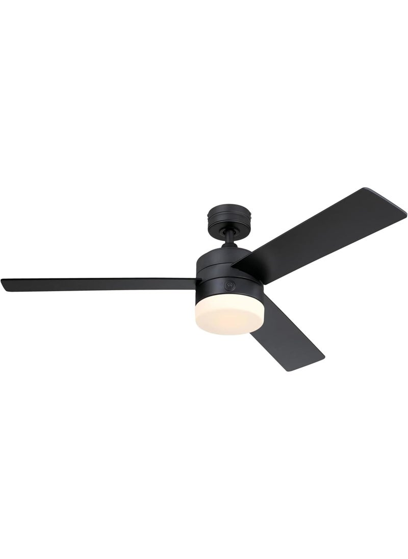 Westinghouse Westinghouse 7205900 Alta Vista Modern LED Ceiling Fan with Light and Remote Control 52 Inch Matte Black Finish Opal Frosted Glass  - Image 1