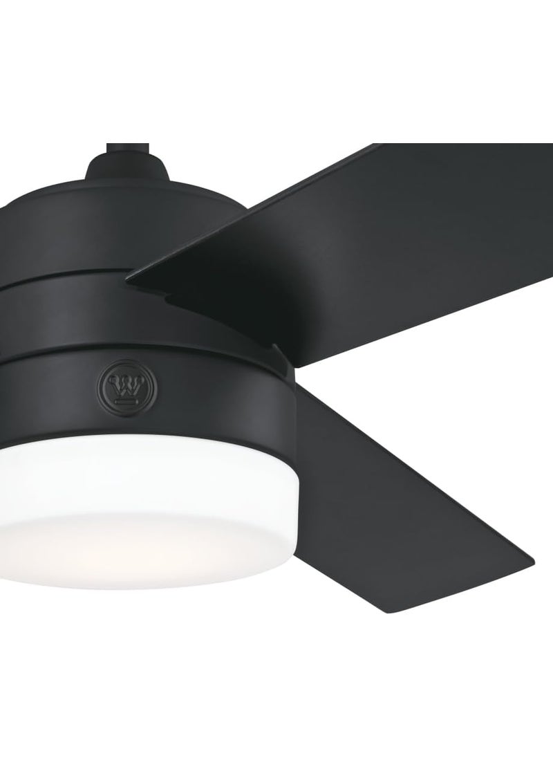 Westinghouse Westinghouse 7205900 Alta Vista Modern LED Ceiling Fan with Light and Remote Control 52 Inch Matte Black Finish Opal Frosted Glass  - Image 2