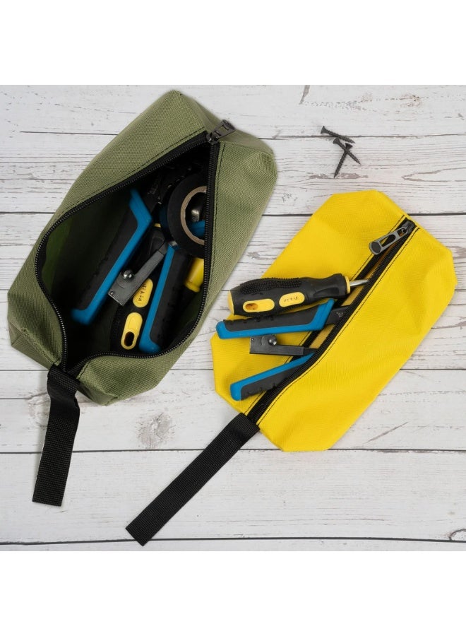 CMGTYYD Multipurpose Zipper Tool Bag, 4 Pcs Canvas Zipper Bags, Heavy-Duty Tool pouch, Electrician tool pouch, Heavy Duty Tool Pouch Tote Bags Organize Storage (Army Green, Black, Cyan-blue, Yellow)  - Image 4
