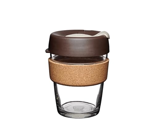 KeepCup BCALM12 Brew, Reusable, Tempered Glass Cup with Cork Band,12 OUNCE - Image 1