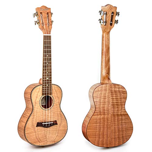 Kmise 23 Inch Concert Ukulele Classical Headstock Hard Lightweight Okoume Ukelele Tiger Flame Ukulele for Adult Beginners Kids with Uke Gig Bag Tuner Strap Replacement Strings Capo Picks etc - Image 3