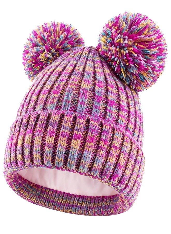 Asekonc Kids Winter Hat Gloves Scarf Set, Girls Winter Hat Beanie with Pom Knit Warmer Christmas Gifts - Image 2