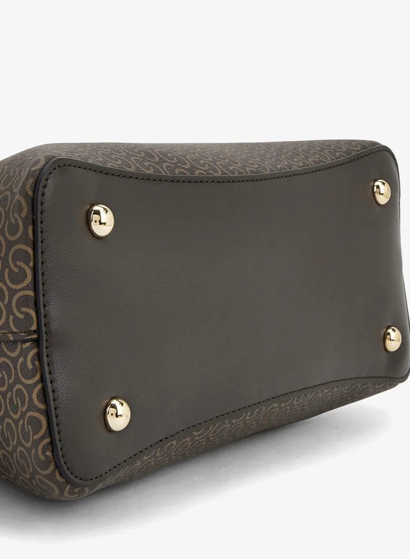Celeste BROWN Monogram Print Tote Bag With Double Handle for Women | Best Price UAE