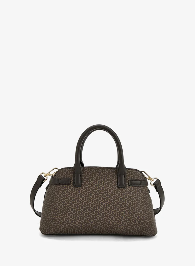 Celeste BROWN Monogram Print Tote Bag With Double Handle for Women | Best Price UAE
