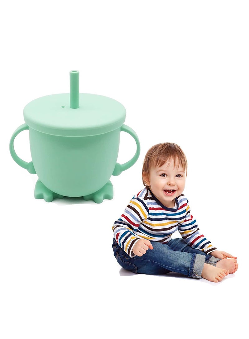 SYOSI Eco Friendly Recycled, No Spill Sippy Cups, Specially for Toddlers Spill-Proof Cup, Silicone Toddler Baby Spill Proof Sippy Cup with Level Indicator Perfect for Toddlers & Babies Training  - Image 1
