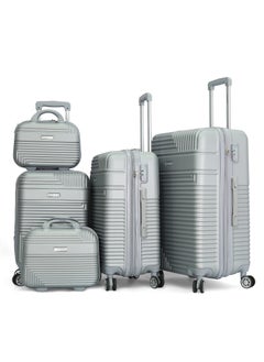 Giordano Hardshell Luggage Trolley 5 pcs Set,Silver
