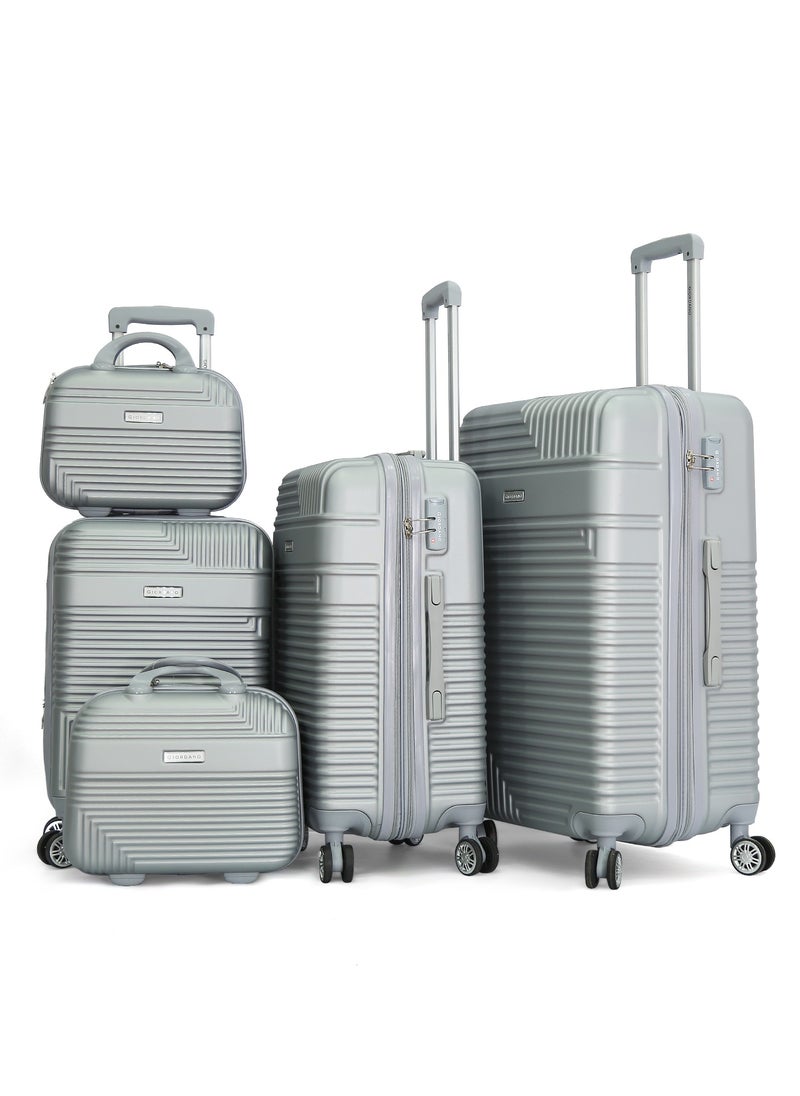 GIORDANO - Giordano Hardshell Luggage Trolley 5 pcs Set,Silver - Image 1
