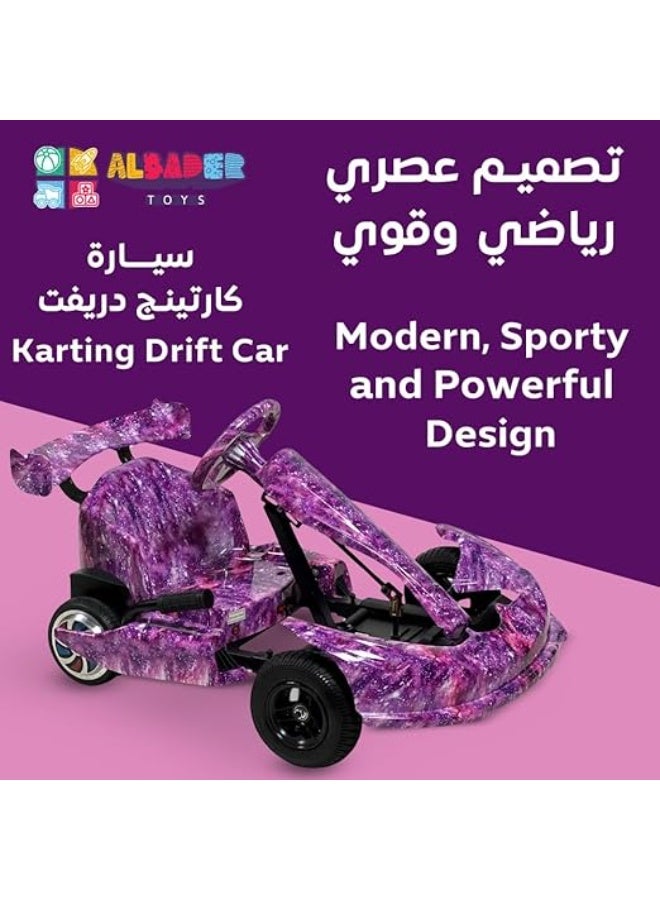 البدر سيارة كارتينج دريفت للاطفال من البدر، سياره كهربائية كريزي دريفت 36 فولت مع عجلات LED، موسيقى بلوتوث، 3 سرعات وعكسية، فرامل اليد، لعبة ركوب كهربائية بنمط سباق للاولاد والبنات - Image 4