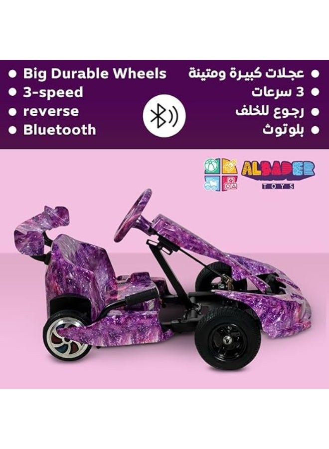 البدر سيارة كارتينج دريفت للاطفال من البدر، سياره كهربائية كريزي دريفت 36 فولت مع عجلات LED، موسيقى بلوتوث، 3 سرعات وعكسية، فرامل اليد، لعبة ركوب كهربائية بنمط سباق للاولاد والبنات - Image 5