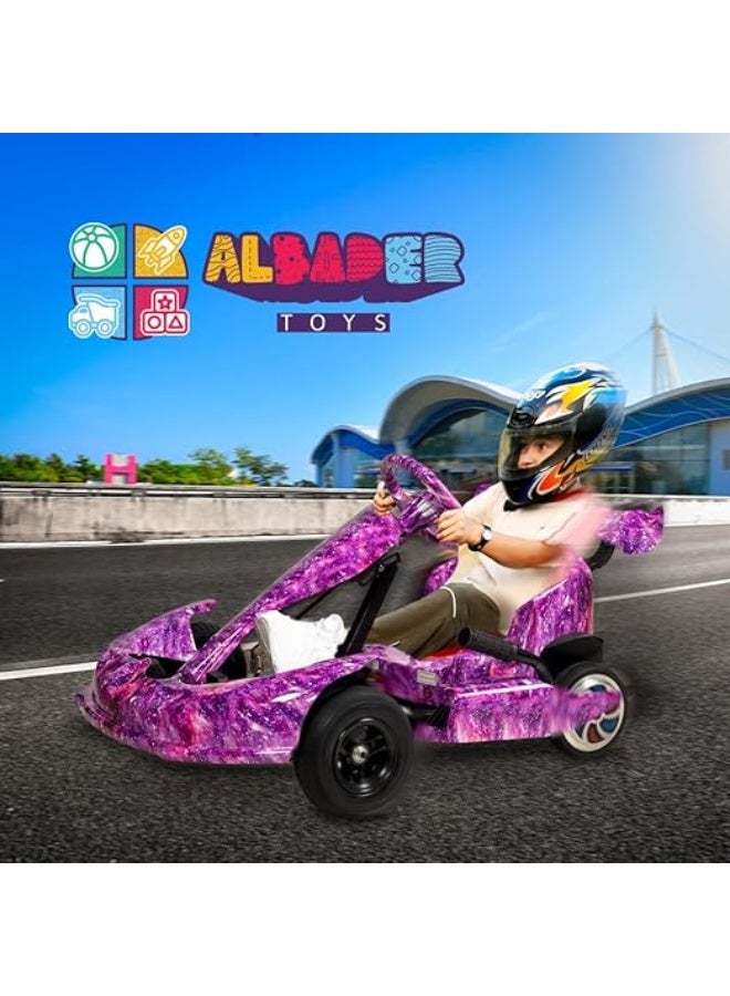 البدر سيارة كارتينج دريفت للاطفال من البدر، سياره كهربائية كريزي دريفت 36 فولت مع عجلات LED، موسيقى بلوتوث، 3 سرعات وعكسية، فرامل اليد، لعبة ركوب كهربائية بنمط سباق للاولاد والبنات - Image 2