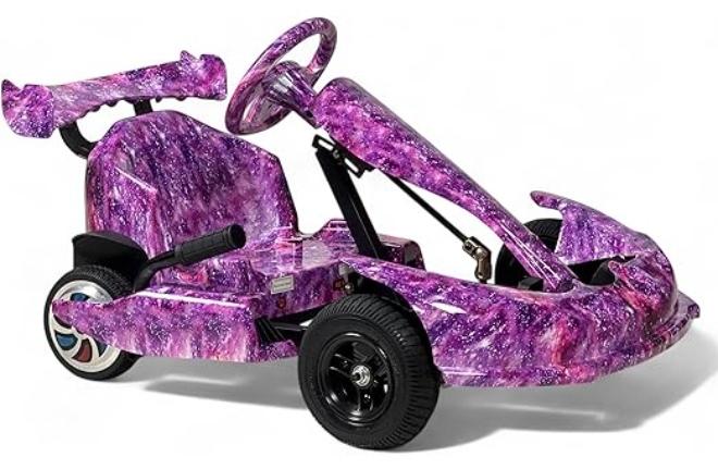 البدر سيارة كارتينج دريفت للاطفال من البدر، سياره كهربائية كريزي دريفت 36 فولت مع عجلات LED، موسيقى بلوتوث، 3 سرعات وعكسية، فرامل اليد، لعبة ركوب كهربائية بنمط سباق للاولاد والبنات - Image 1