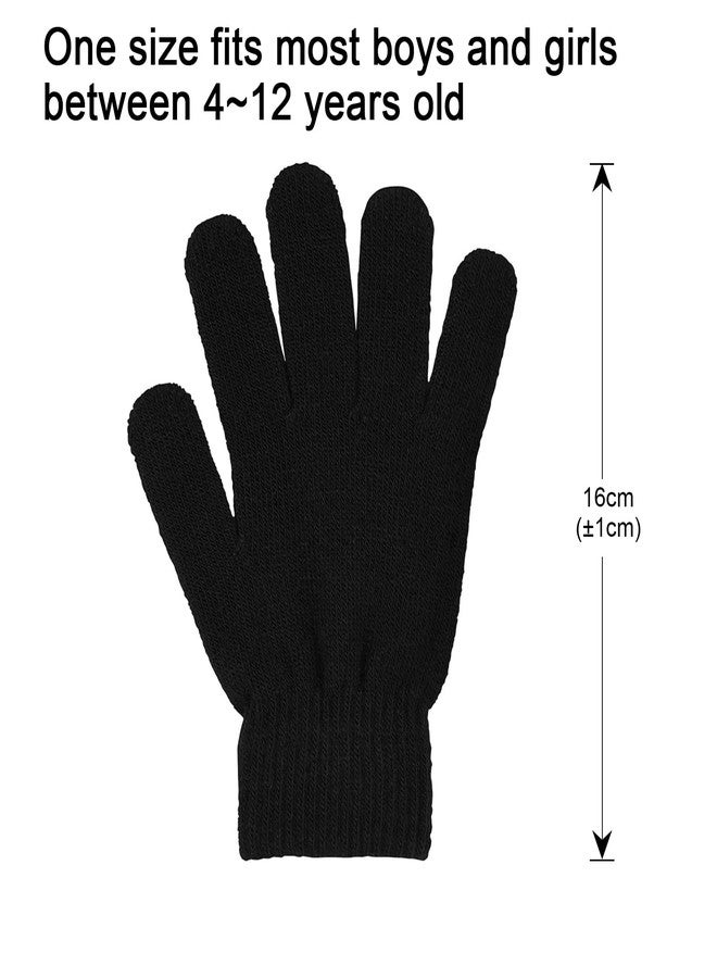 LYDTICK 48 Pairs Winter Kids Magic Gloves Bulk For Boys Girls, Wholesale Warm Strecty Knit Gloves, Multicolor, Multicolor, One Size Fit All - Image 2