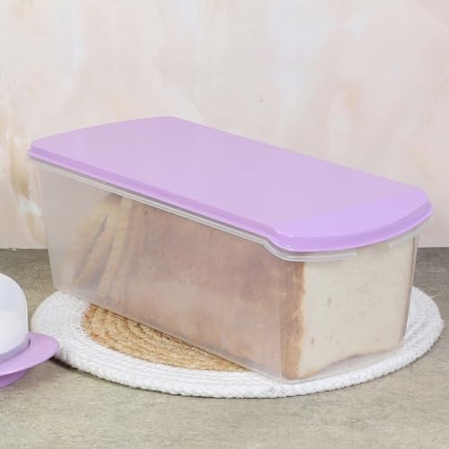 Gluman Multi Storage Bread Box Container & Organizer Set for Kitchen, Refrigerator & Home Use Airtight 100% Food Grade Container (33 X 15 X 11.8 Cm) (Purple) - Image 1