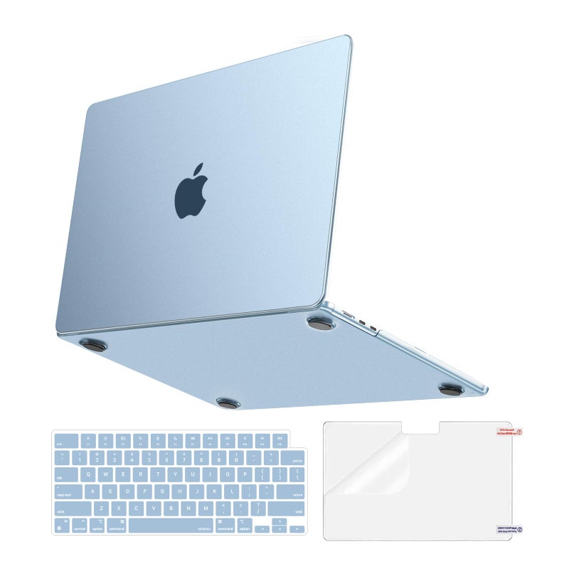 MOSISO Compatible with MacBook Air 13 inch Case M5 2026 M4 M3 M2 20252022 A3449 A3240 A3113 A2681Matched Laptop Color3 in 1 Kit AntiFingerprints Slimness Case for MacBook Air 136 Sky Blue Clear - Image 2