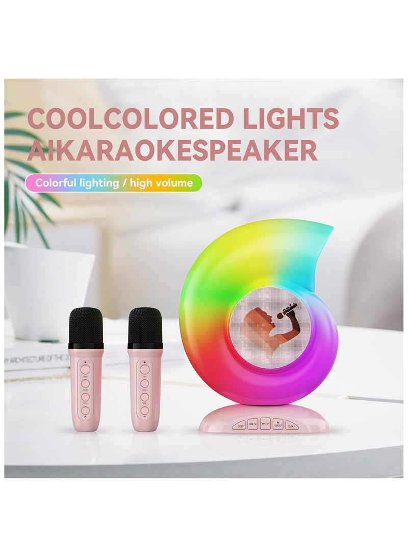 terrion AI Karaoke Speaker with Dual Wireless Microphones and Colorful LED Lights - Image 2