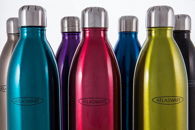 Atlasware Stainless Steel Water Bottle - 1000ml Double Wall Vacuum Insulated Flask in Lime Green - Image 4