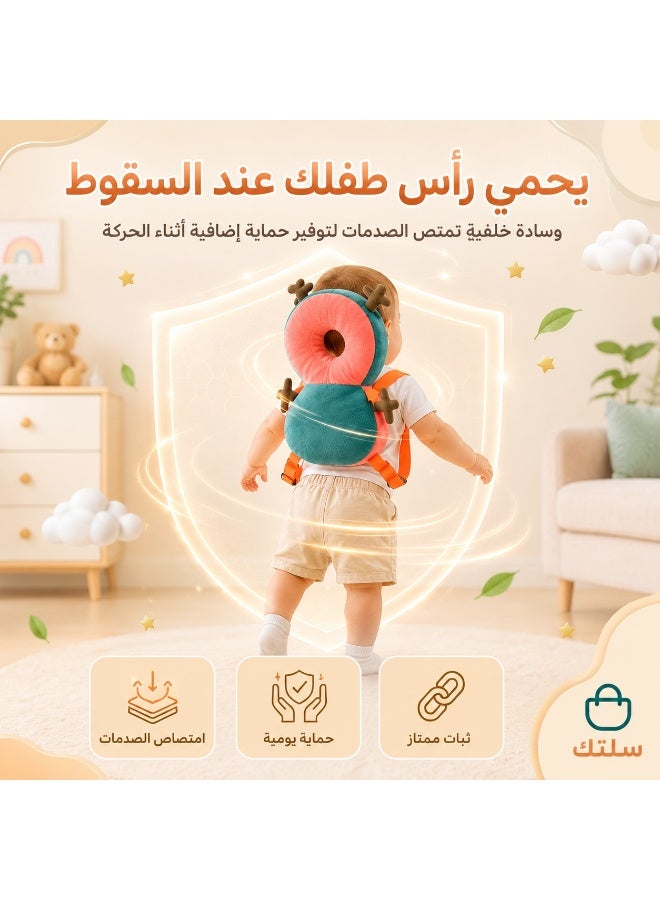 Salletak Adjustable Baby Head Cushion Backpack Pillow - Soft Fall Safety Cushion for Crawling, Sitting & Walking Infants, Baby Head Pillow - Image 2