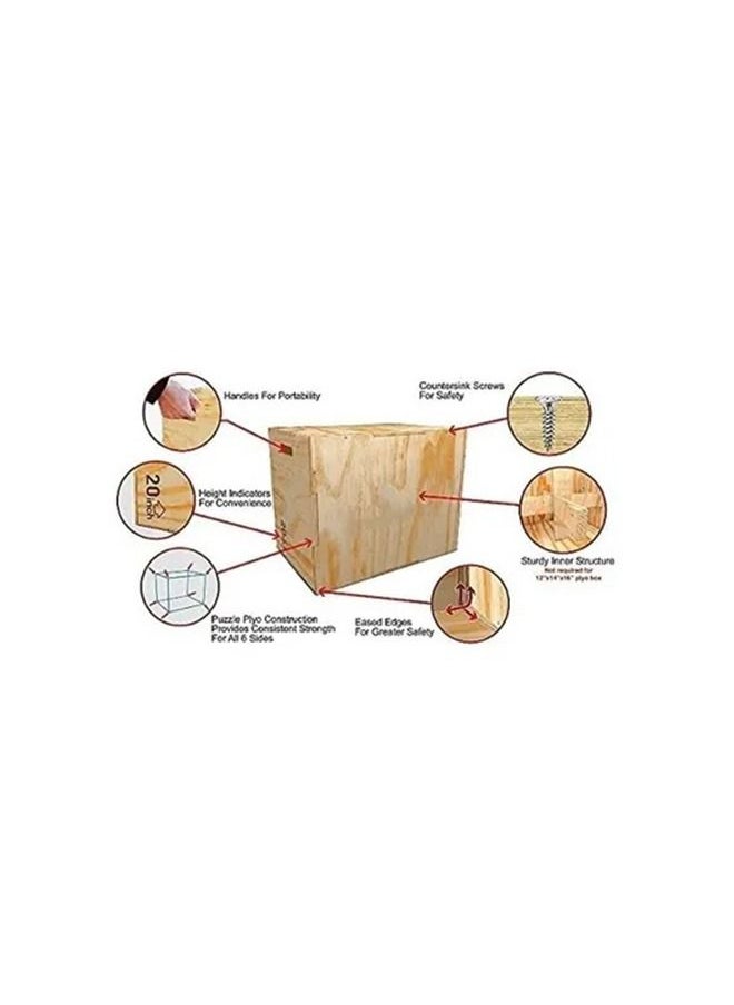 Max Strength Cross Wood Board Non-Slip Wood Plyo Box Essential for Plyometrics Training Workout Step Platform, 3-in-1 16Inch  - Image 4