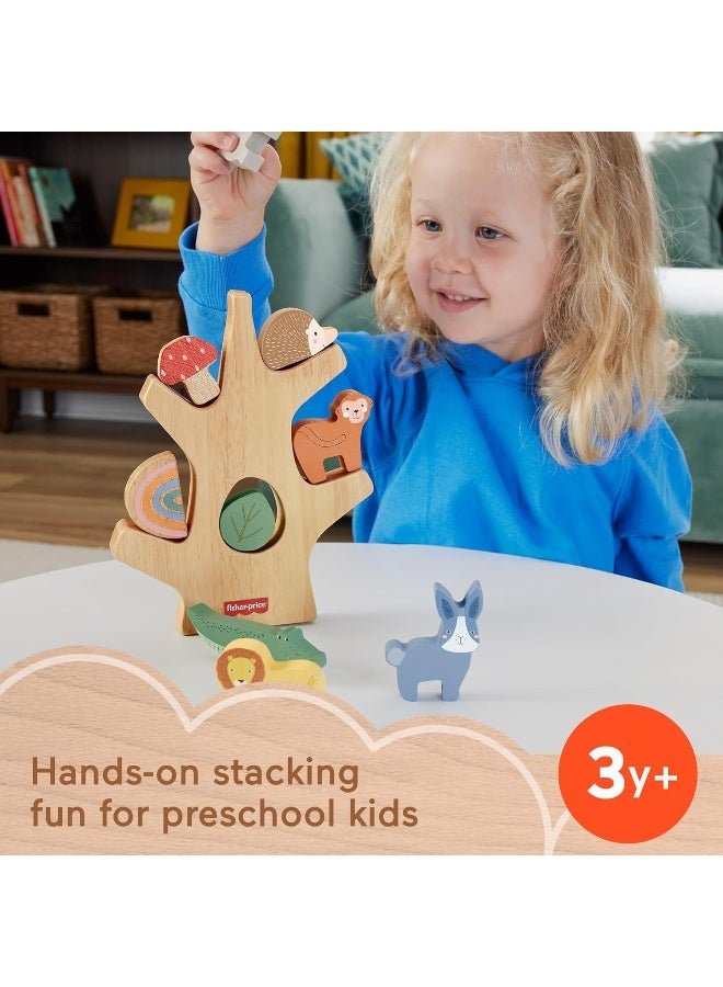 Fisher-Price ​Stacking Toy Wooden Balance Tree, 10 Wood Pieces For Developmental Play For Preschool Kids Ages 3+ Years  - Image 3