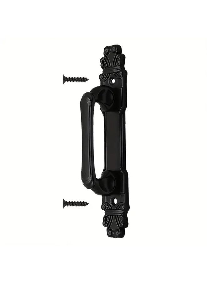 2pcs Antique Black Metal Sliding Door Handles Durable for Garage Shed Fence Closet - Image 1