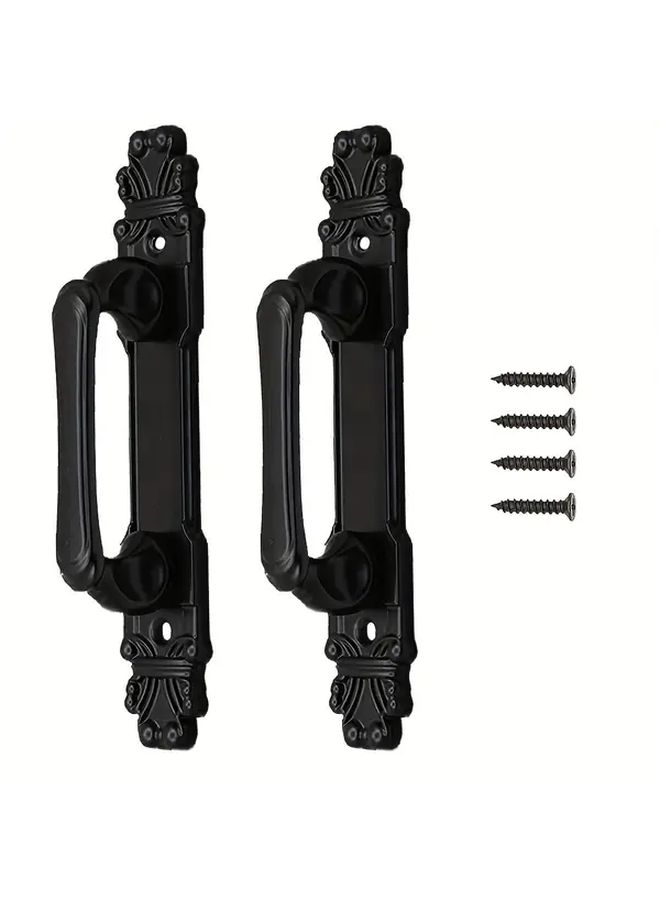 2pcs Antique Black Metal Sliding Door Handles Durable for Garage Shed Fence Closet - Image 3