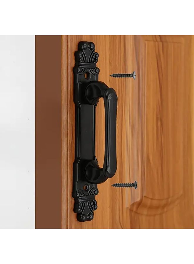 2pcs Antique Black Metal Sliding Door Handles Durable for Garage Shed Fence Closet - Image 2